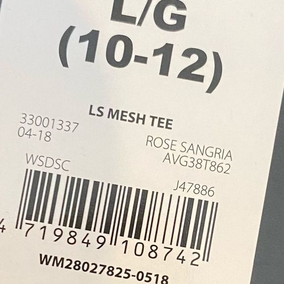 🐱Avis Rose Sangria Mesh Long Sleeve Top sz 10/12. (BoxM) - Picture 3 of 5